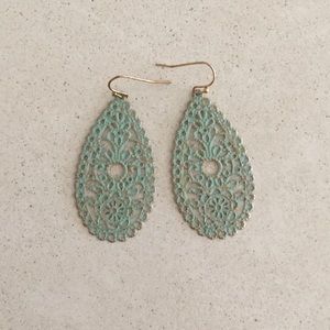 Mint Green Patina Earrings